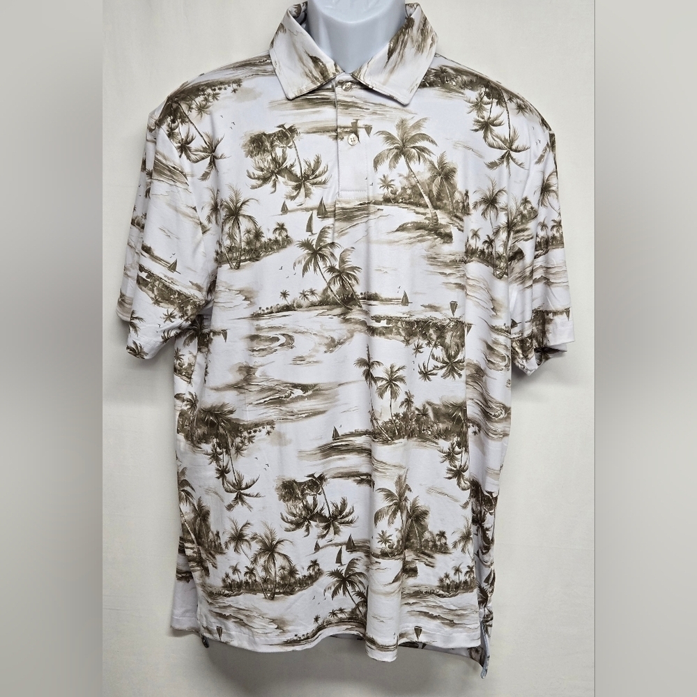 Chaps L Classic Fit Shirt Dri Wear Stretch Soft Short Sleeve Henley Polo